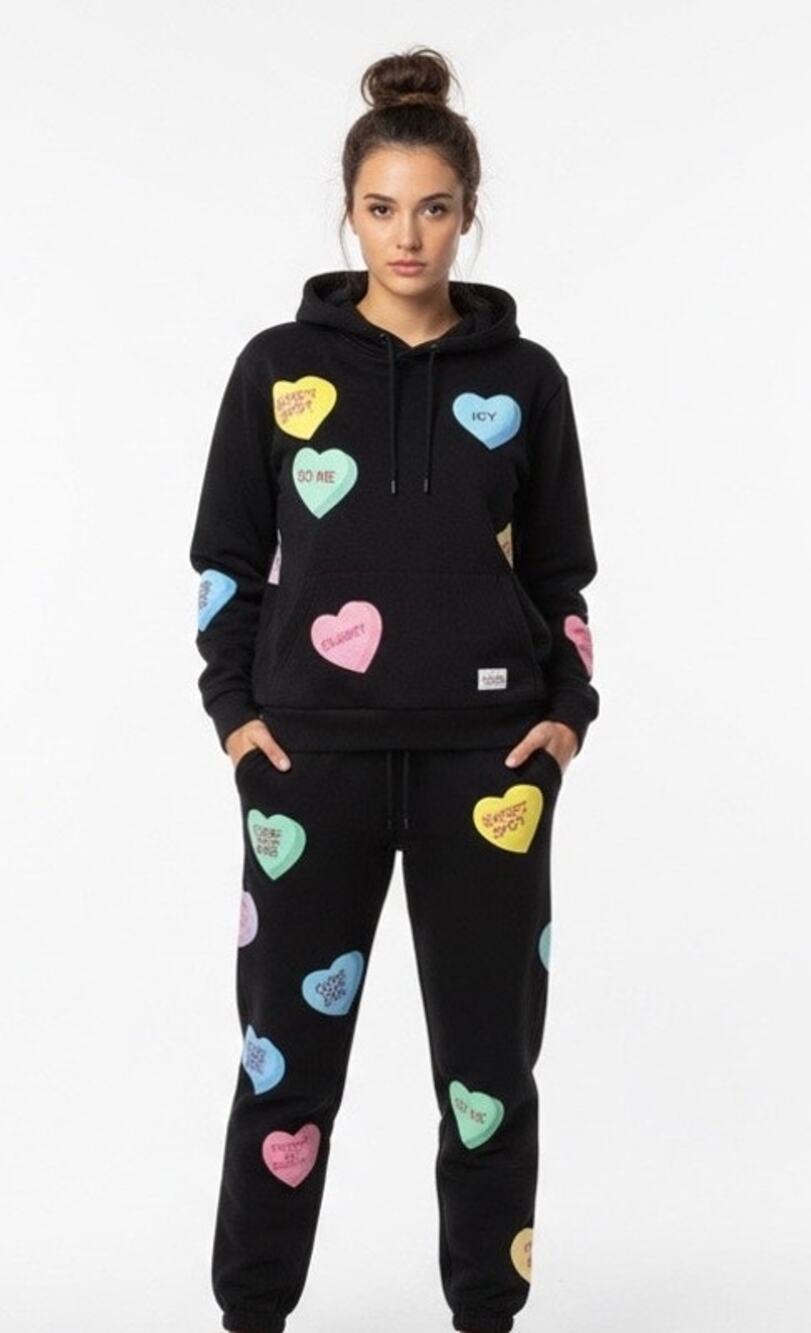Kim Petras Conversation Hearts Sweatshirt & Sweatpants Set Medium
